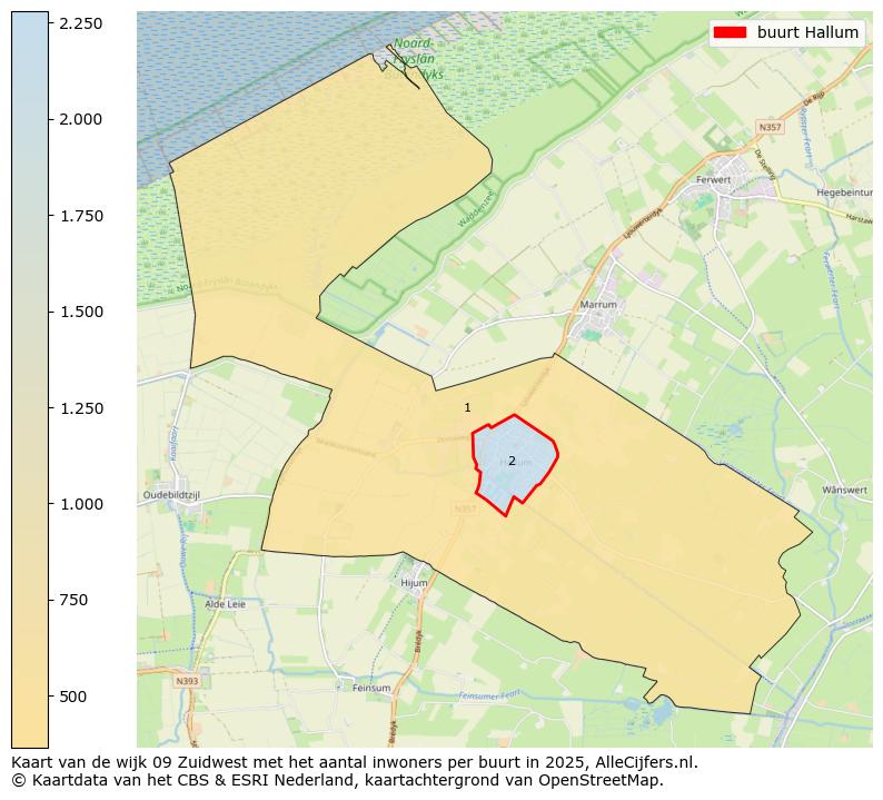 Afbeelding van de buurt Hallum op de kaart.