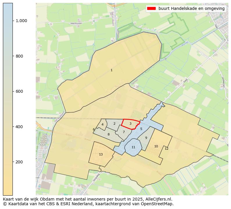 Afbeelding van de buurt Handelskade en omgeving op de kaart.