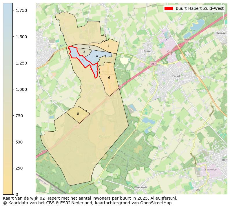 Afbeelding van de buurt Hapert Zuid-West op de kaart.