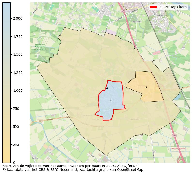 Afbeelding van de buurt Haps kern op de kaart.