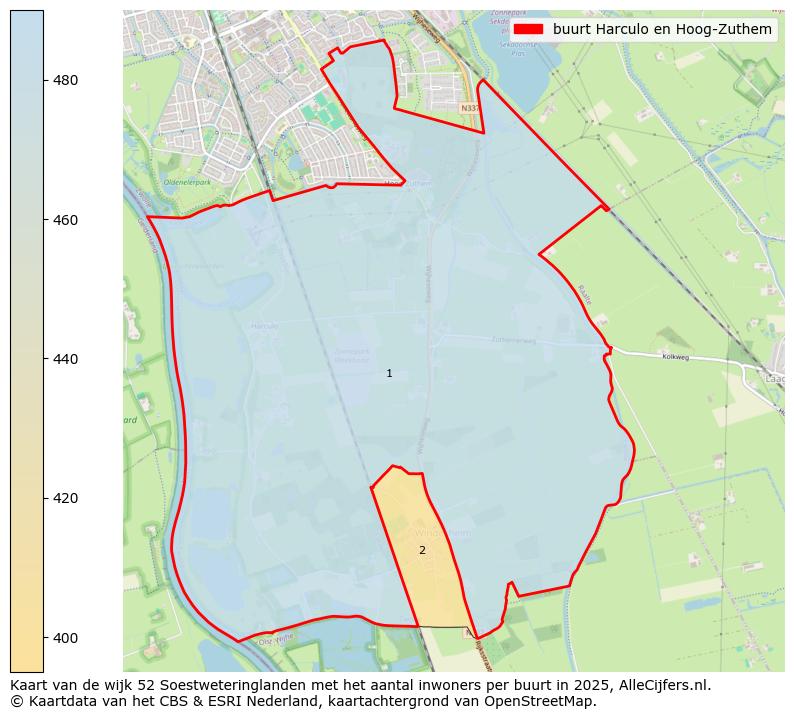 Afbeelding van de buurt Harculo en Hoog-Zuthem op de kaart.