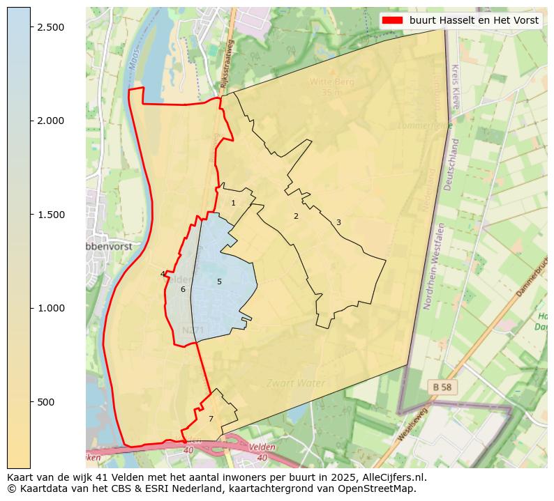 Afbeelding van de buurt Hasselt en Het Vorst op de kaart.