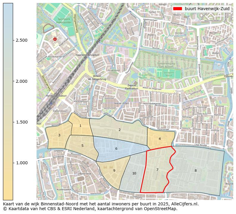Afbeelding van de buurt Havenwijk-Zuid op de kaart.