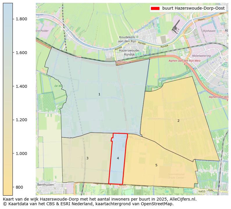 Afbeelding van de buurt Hazerswoude-Dorp-Oost op de kaart.