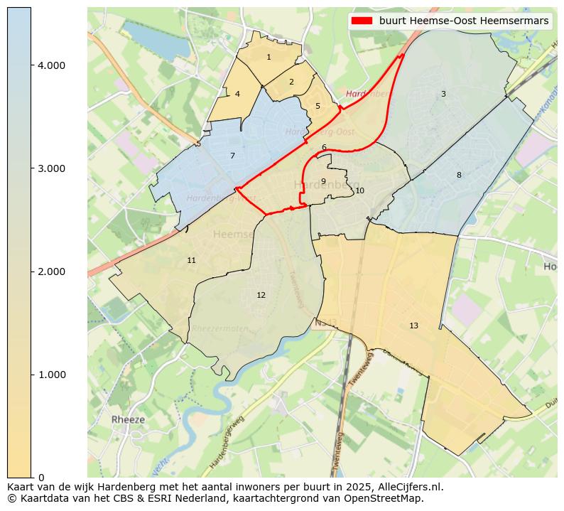 Afbeelding van de buurt Heemse-Oost Heemsermars op de kaart.