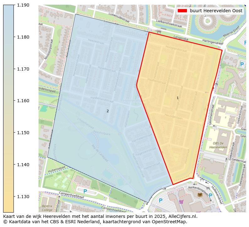 Afbeelding van de buurt Heerevelden Oost op de kaart.