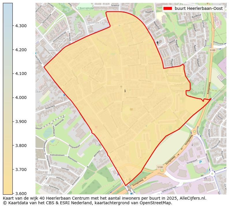Afbeelding van de buurt Heerlerbaan-Oost op de kaart.
