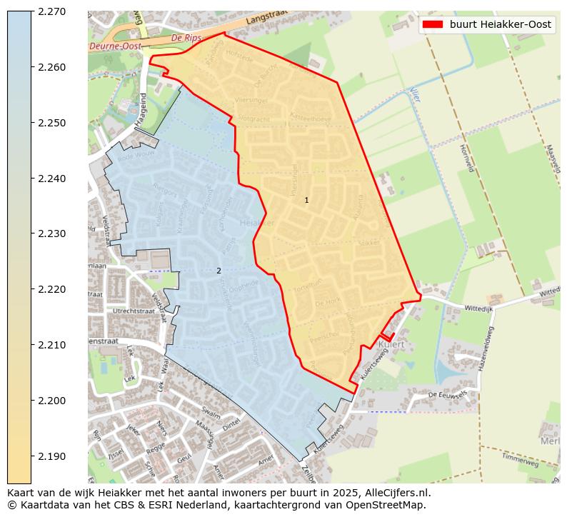 Afbeelding van de buurt Heiakker-Oost op de kaart.