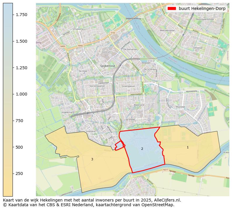 Afbeelding van de buurt Hekelingen-Dorp op de kaart.