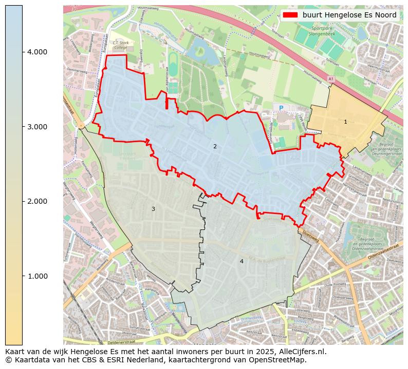 Afbeelding van de buurt Hengelose Es Noord op de kaart.
