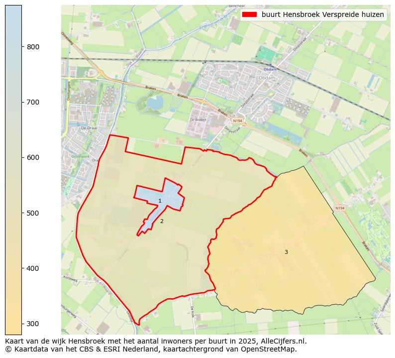 Afbeelding van de buurt Hensbroek Verspreide huizen op de kaart.