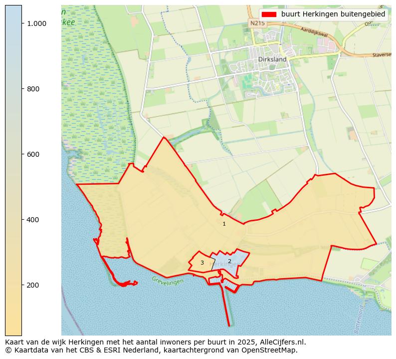 Afbeelding van de buurt Herkingen buitengebied op de kaart.