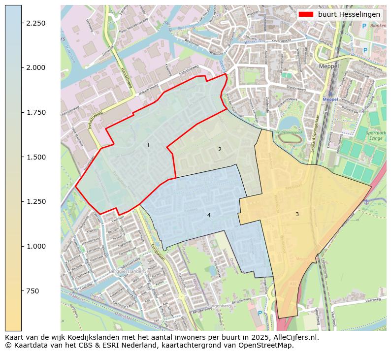 Afbeelding van de buurt Hesselingen op de kaart.