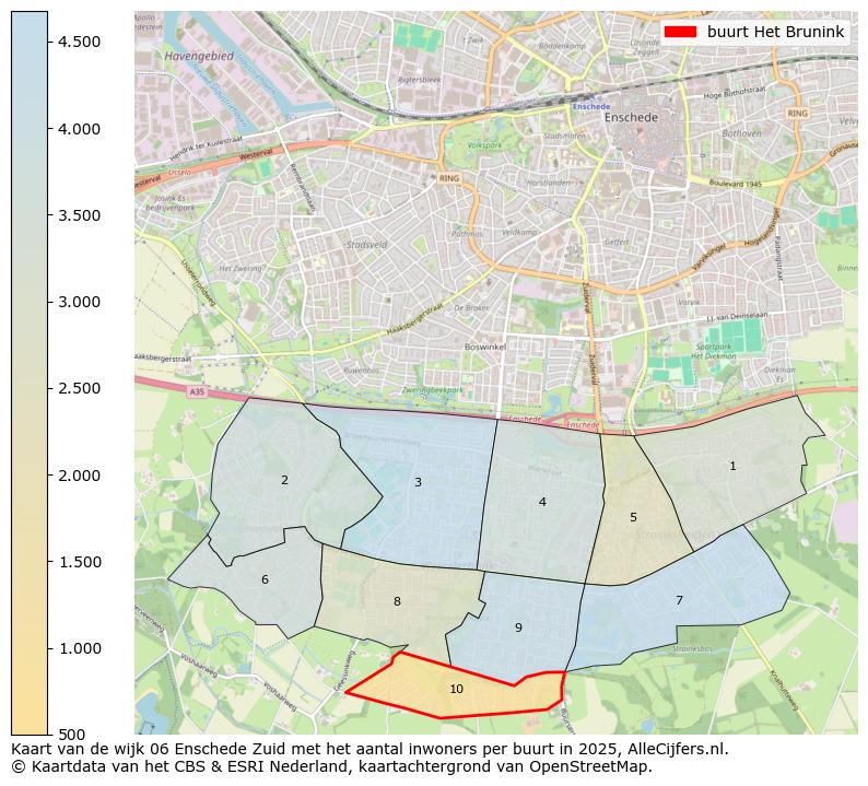 Afbeelding van de buurt Het Brunink op de kaart.