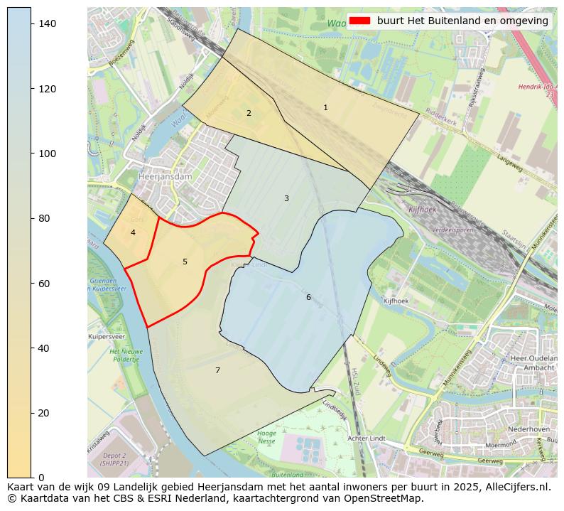 Afbeelding van de buurt Het Buitenland en omgeving op de kaart.