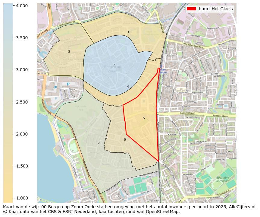 Afbeelding van de buurt Het Glacis op de kaart.