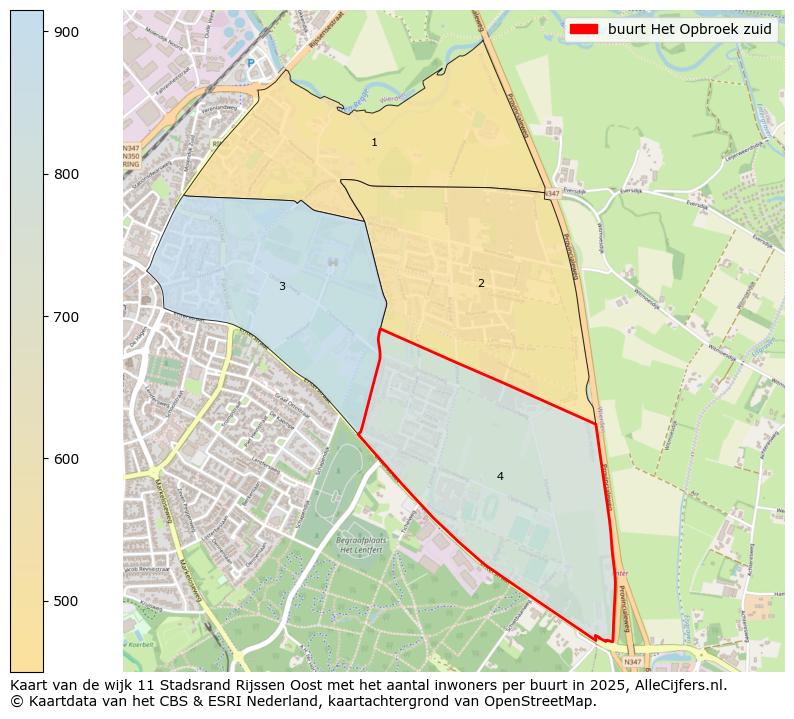 Afbeelding van de buurt Het Opbroek zuid op de kaart.