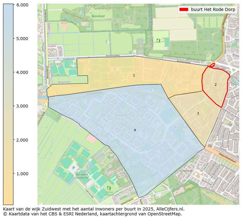 Afbeelding van de buurt Het Rode Dorp op de kaart.