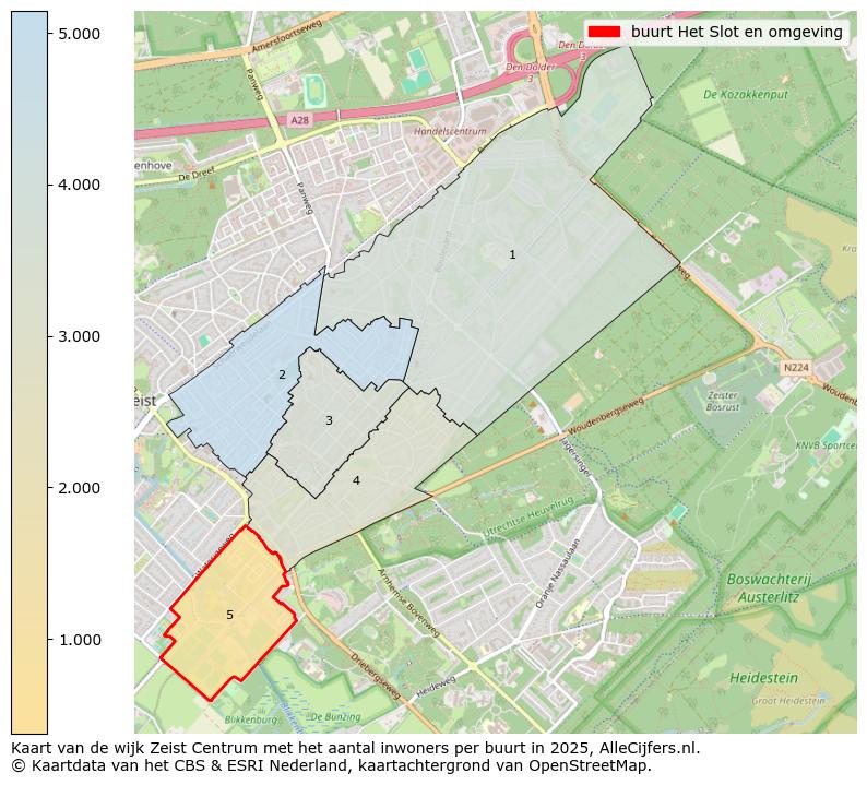 Afbeelding van de buurt Het Slot en omgeving op de kaart.