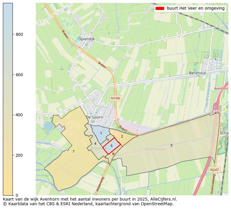 Afbeelding van de buurt Het Veer en omgeving op de kaart.