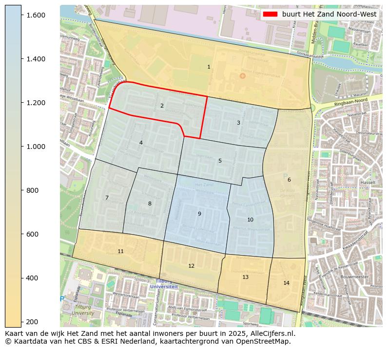 Afbeelding van de buurt Het Zand Noord-West op de kaart.