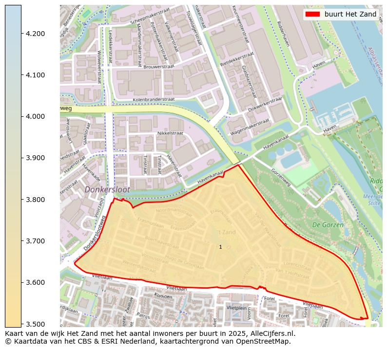 Afbeelding van de buurt Het Zand op de kaart.