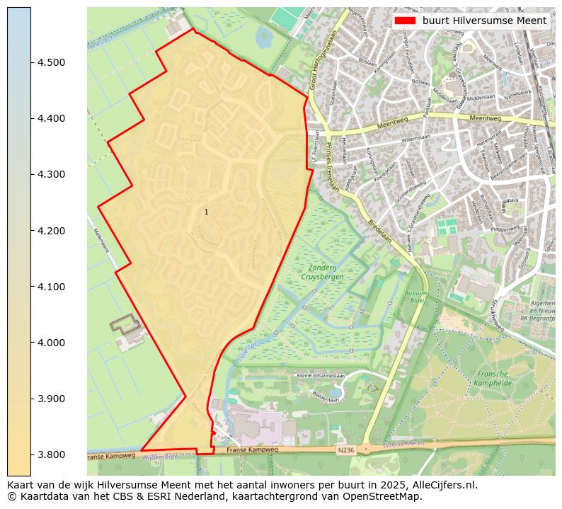 Afbeelding van de buurt Hilversumse Meent op de kaart.