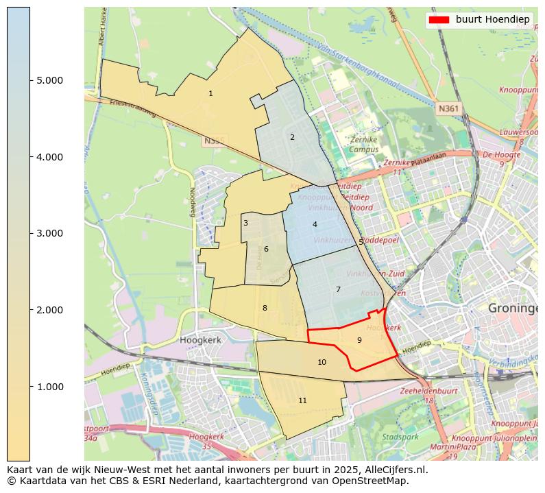 Afbeelding van de buurt Hoendiep op de kaart.