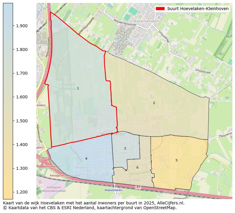 Afbeelding van de buurt Hoevelaken-Kleinhoven op de kaart.