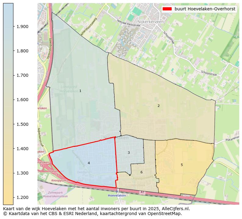 Afbeelding van de buurt Hoevelaken-Overhorst op de kaart.