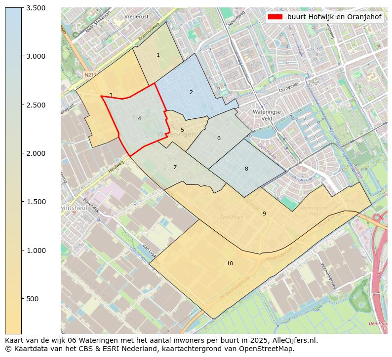 Afbeelding van de buurt Hofwijk en Oranjehof op de kaart.