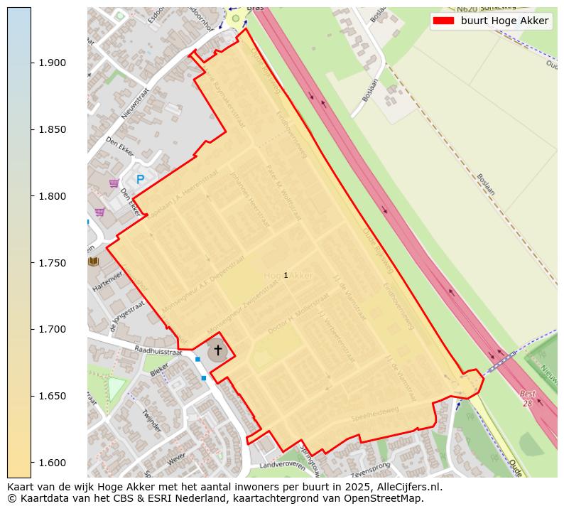 Afbeelding van de buurt Hoge Akker op de kaart.