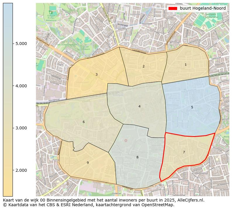 Afbeelding van de buurt Hogeland-Noord op de kaart.
