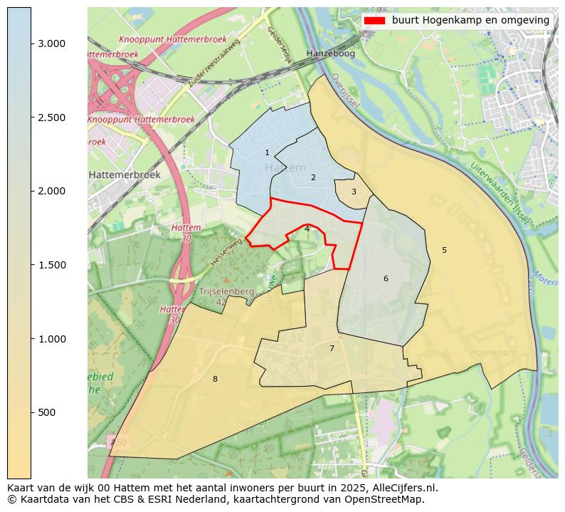 Afbeelding van de buurt Hogenkamp en omgeving op de kaart.