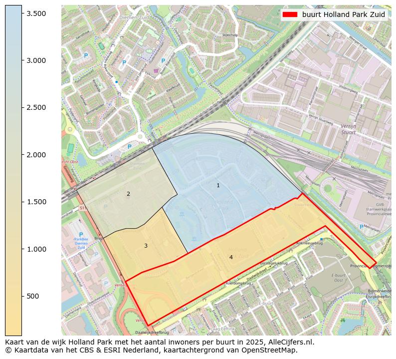 Afbeelding van de buurt Holland Park Zuid op de kaart.