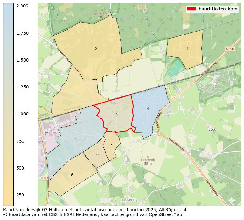 Afbeelding van de buurt Holten-Kom op de kaart.
