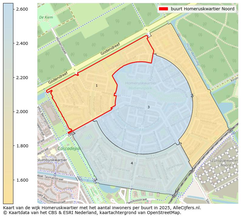 Afbeelding van de buurt Homeruskwartier Noord op de kaart.
