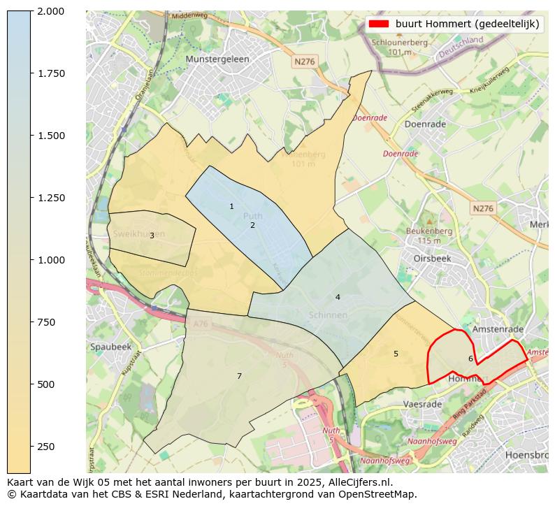 Afbeelding van de buurt Hommert (gedeeltelijk) op de kaart.