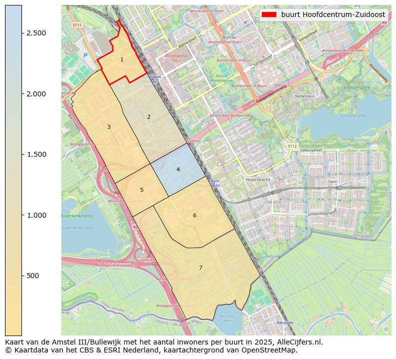 Afbeelding van de buurt Hoofdcentrum-Zuidoost op de kaart.