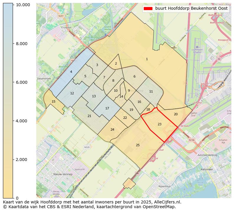 Afbeelding van de buurt Hoofddorp Beukenhorst Oost op de kaart.