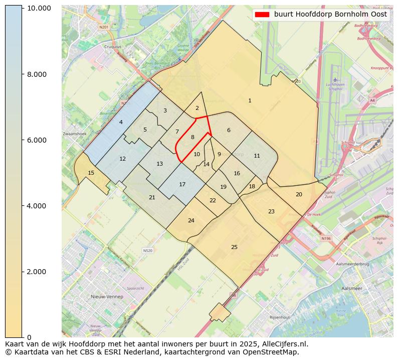 Afbeelding van de buurt Hoofddorp Bornholm Oost op de kaart.