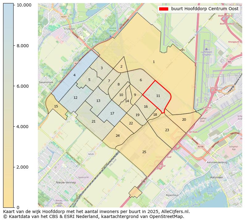 Afbeelding van de buurt Hoofddorp Centrum Oost op de kaart.