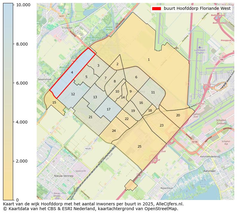 Afbeelding van de buurt Hoofddorp Floriande West op de kaart.