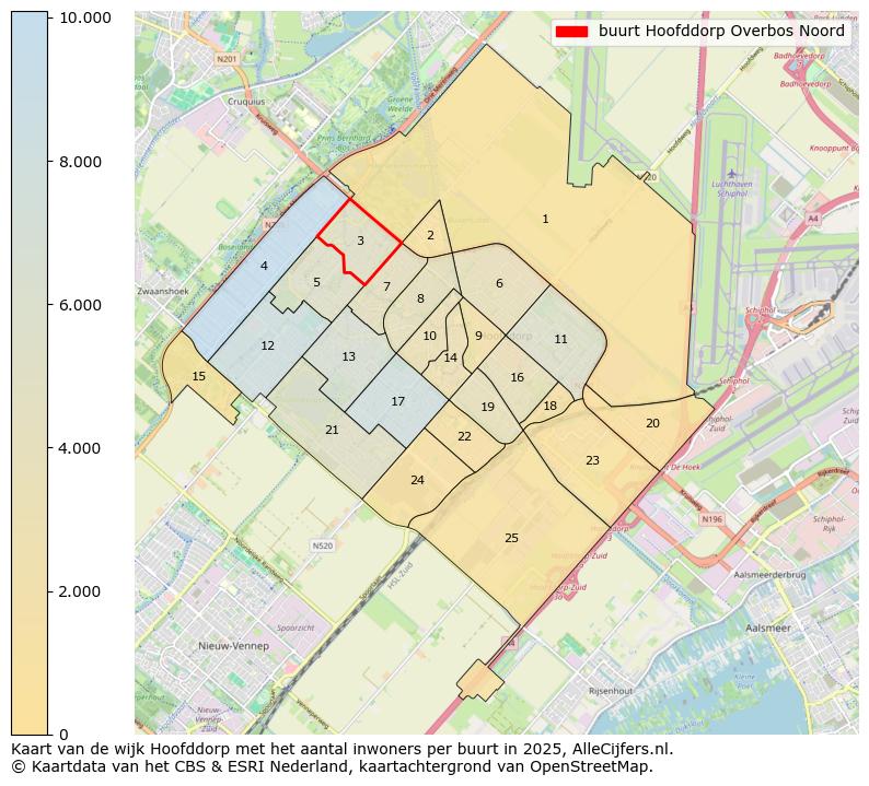 Afbeelding van de buurt Hoofddorp Overbos Noord op de kaart.