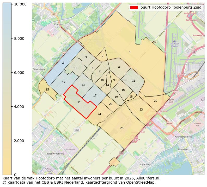 Afbeelding van de buurt Hoofddorp Toolenburg Zuid op de kaart.