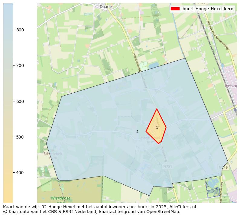Afbeelding van de buurt Hooge-Hexel kern op de kaart.