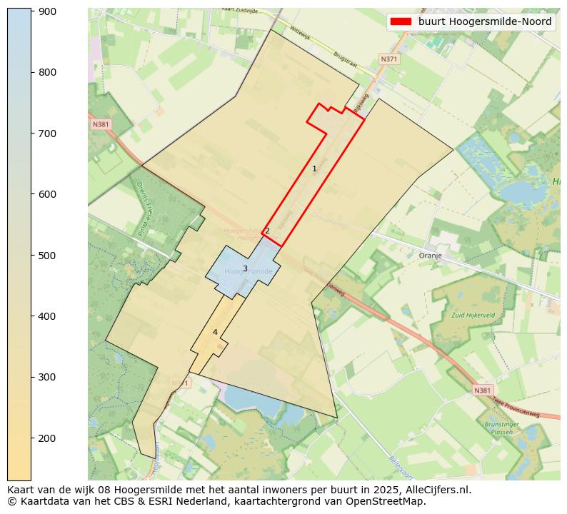 Afbeelding van de buurt Hoogersmilde-Noord op de kaart.