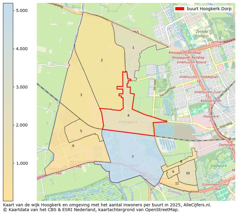 Afbeelding van de buurt Hoogkerk Dorp op de kaart.