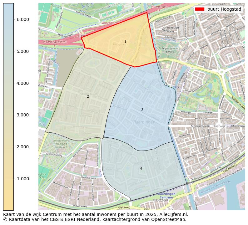 Afbeelding van de buurt Hoogstad op de kaart.