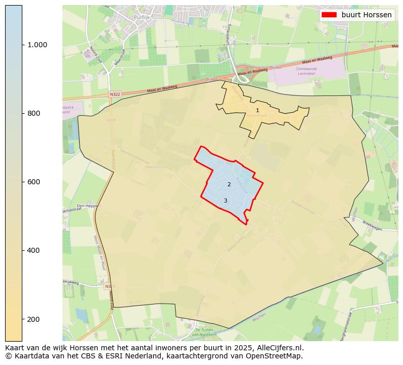 Afbeelding van de buurt Horssen op de kaart.